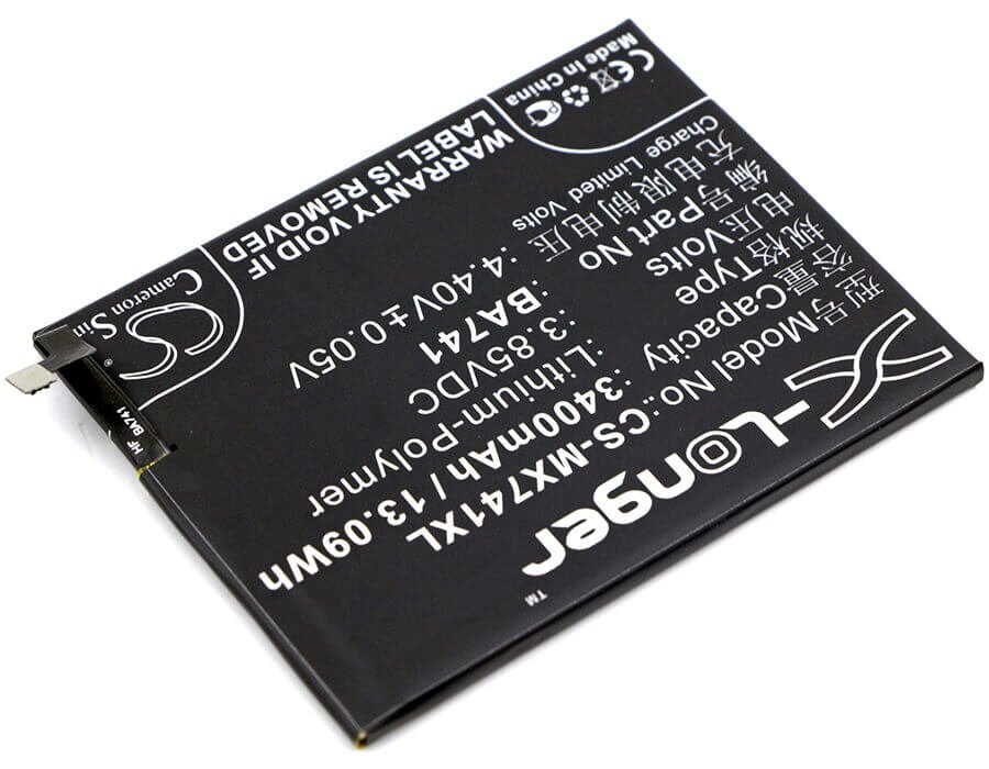 3.85V, Li-Polymer, 3400mAh, SmartPhone battery fits Meizu, Meilan, Ba741, E2, 13.09Wh Mobile, SmartPhone Cameron Sino Technology Limited (Smartphone)