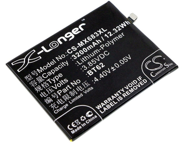 3.85V, Li-Polymer, 3200mAh, SmartPhone battery fits Meilan, X, 12.32Wh Mobile, SmartPhone Cameron Sino Technology Limited (Suspended)
