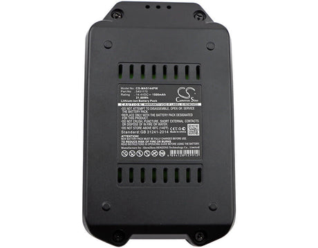 14.4V, Li-ion, 1500mAh, Power Tools battery fits Meister Craft, 5451170, 5450880, Mas144, 21.6Wh Power Tools Cameron Sino Technology Limited (Power Tools)