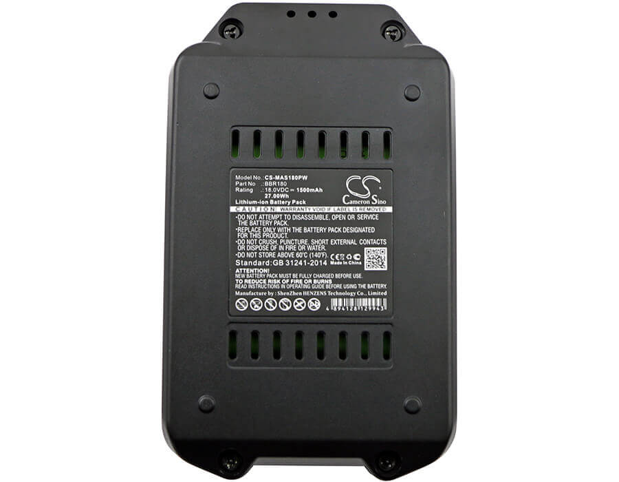 18.0V, Li-ion, 1500mAh, Power Tools battery fits Meister Craft, Bbr 180li-ion/5i(cnm)r18/65, 5451260, 5451370, 27Wh Power Tools Cameron Sino Technology Limited (Power Tools)