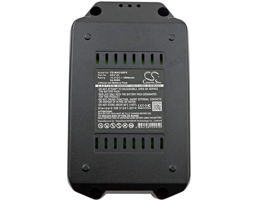 18.0V, Li-ion, 3000mAh, Power Tools battery fits Meister Craft, Bbr 180li-ion/5i(cnm)r18/65, 5451260, 5451370, 54Wh Power Tools Cameron Sino Technology Limited (Power Tools)