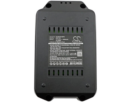 18.0V, Li-ion, 3000mAh, Power Tools battery fits Meister Craft, Bbr 180li-ion/5i(cnm)r18/65, 5451260, 5451370, 54Wh Power Tools Cameron Sino Technology Limited (Power Tools)