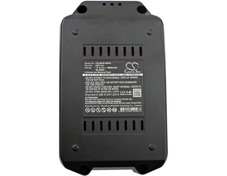 18.0V, Li-ion, 5000mAh, Power Tools battery fits Meister Craft, Bbr 180li-ion/5i(cnm)r18/65, 5451260, 5451370, 90Wh Power Tools Cameron Sino Technology Limited (Power Tools)