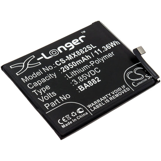 3.85V, Li-Polymer, 2950mAh, SmartPhone battery fits Meizu, Ba882, 16, 16 Premium Edition, 11.36Wh Mobile, SmartPhone Cameron Sino Technology Limited (Smartphone)