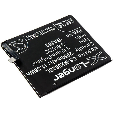 3.85V, Li-Polymer, 2950mAh, SmartPhone battery fits Meizu, Ba882, 16, 16 Premium Edition, 11.36Wh Mobile, SmartPhone Cameron Sino Technology Limited (Smartphone)