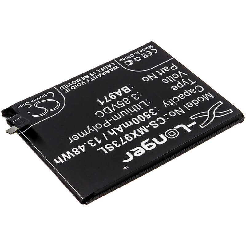 3.85V, Li-Polymer, 3500mAh, SmartPhone battery fits Meizu, Ba971, 16s, 16s Pro, 13.48Wh Mobile, SmartPhone Cameron Sino Technology Limited (Smartphone)
