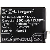 3.85V, Li-Polymer, 3500mAh, SmartPhone battery fits Meizu, Ba971, 16s, 16s Pro, 13.48Wh Mobile, SmartPhone Cameron Sino Technology Limited (Smartphone)
