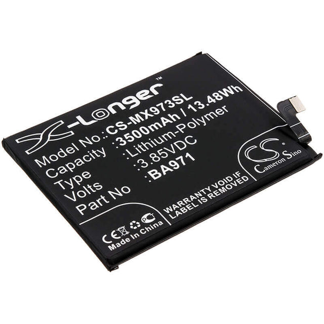 3.85V, Li-Polymer, 3500mAh, SmartPhone battery fits Meizu, Ba971, 16s, 16s Pro, 13.48Wh Mobile, SmartPhone Cameron Sino Technology Limited (Smartphone)