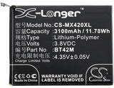 3.8V, Li-Polymer, 3100mAh, SmartPhone battery fits Meizu, Bt42m, Blue Charm Metal, M1 Metal, 11.78Wh Mobile, SmartPhone Cameron Sino Technology Limited (Suspended)