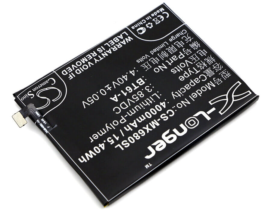 3.85V, Li-Polymer, 4000mAh, SmartPhone battery fits Meilan, Meizu, Bt61-a, Note 3, 15.4Wh Mobile, SmartPhone Cameron Sino Technology Limited (Smartphone)