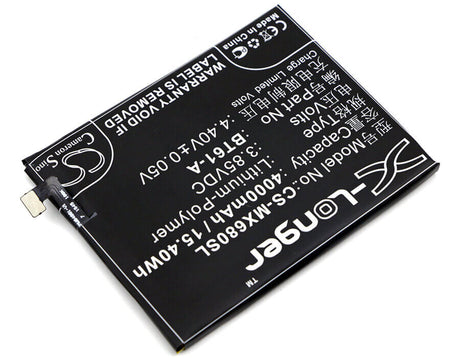 3.85V, Li-Polymer, 4000mAh, SmartPhone battery fits Meilan, Meizu, Bt61-a, Note 3, 15.4Wh Mobile, SmartPhone Cameron Sino Technology Limited (Smartphone)