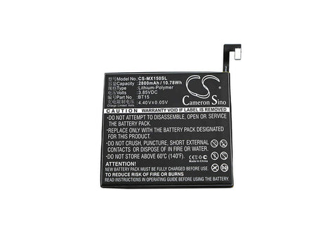 3.85V, Li-Polymer, 2800mAh, SmartPhone battery fits Meizu, Bt15, M3s, Meilan 3s, 10.78Wh Mobile, SmartPhone Cameron Sino Technology Limited (Smartphone)