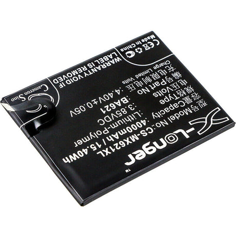 3.85V, Li-Polymer, 4000mAh, SmartPhone battery fits Meilan, Meizu, Ba621, Note 5, 15.4Wh Mobile, SmartPhone Cameron Sino Technology Limited (Smartphone)