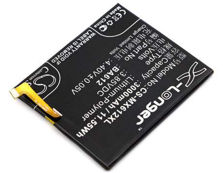 3.85V, Li-Polymer, 3000mAh, SmartPhone battery fits Meizu, Ba612, M5s, M5s Dual Sim, 11.55Wh Mobile, SmartPhone Cameron Sino Technology Limited (Smartphone)