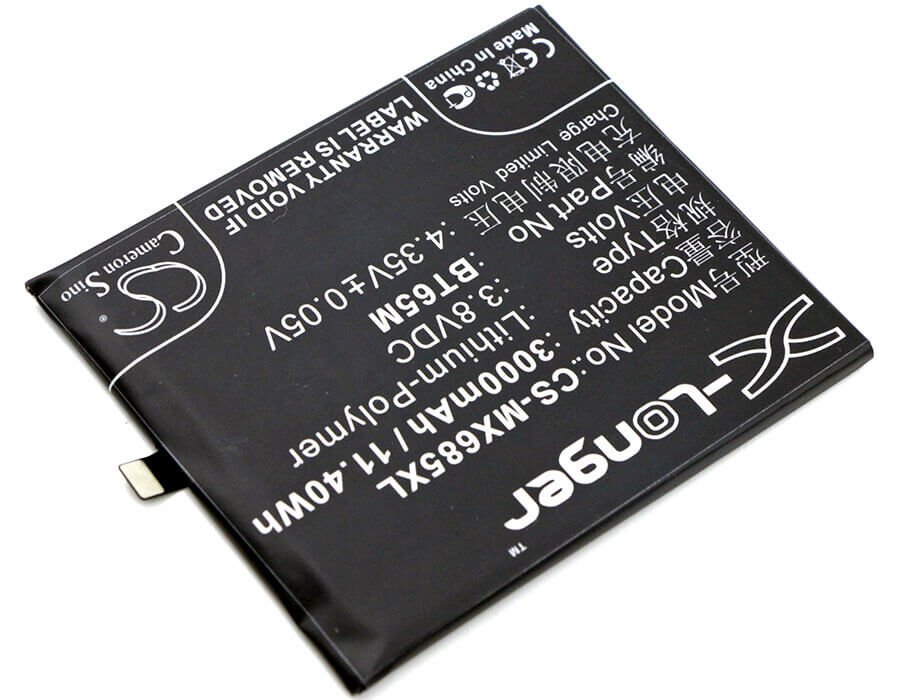 3.8V, Li-Polymer, 3000mAh, SmartPhone battery fits Meizu, Bt65m, M685c, M685q, 11.4Wh Mobile, SmartPhone Cameron Sino Technology Limited (Smartphone)