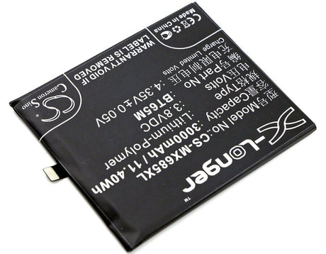 3.8V, Li-Polymer, 3000mAh, SmartPhone battery fits Meizu, Bt65m, M685c, M685q, 11.4Wh Mobile, SmartPhone Cameron Sino Technology Limited (Smartphone)