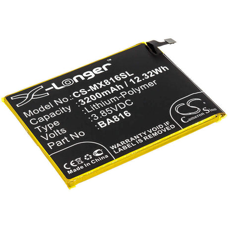 3.85V, Li-Polymer, 3200mAh, SmartPhone battery fits Meizu, Ba816, M816q, V8, 12.32Wh Mobile, SmartPhone Cameron Sino Technology Limited (Smartphone)