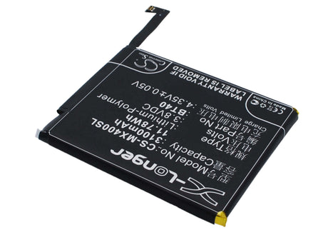 3.8V, Li-Polymer, 3100mAh, SmartPhone battery fits Meizu, Bt40, M460, M461, 11.78Wh Mobile, SmartPhone Cameron Sino Technology Limited (Smartphone)