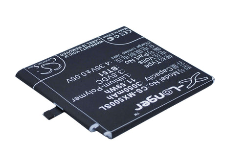 3.8V, Li-Polymer, 3050mAh, SmartPhone battery fits Meizu, Bt51, M575 Dual Sim, M575m, 11.59Wh Mobile, SmartPhone Cameron Sino Technology Limited (Smartphone)