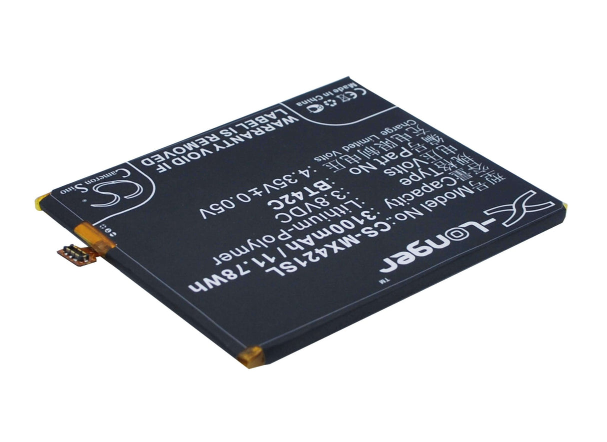 3.8V, Li-Polymer, 3100mAh, SmartPhone battery fits Meizu, Bt42c, Note 2, 11.78Wh Mobile, SmartPhone Cameron Sino Technology Limited (Smartphone)