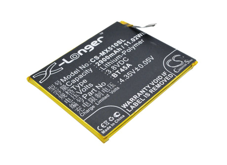 3.8V, Li-Polymer, 2900mAh, SmartPhone battery fits Meizu, Bt45a, M2 Note M571c, M2 Note M571h, 11.02Wh Mobile, SmartPhone Cameron Sino Technology Limited (Smartphone)