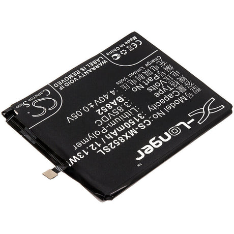 3.85V, Li-Polymer, 3150mAh, SmartPhone battery fits Meizu, Ba852, 16 Global, 16 Global Dual Sim, 12.13Wh Mobile, SmartPhone Cameron Sino Technology Limited (Smartphone)
