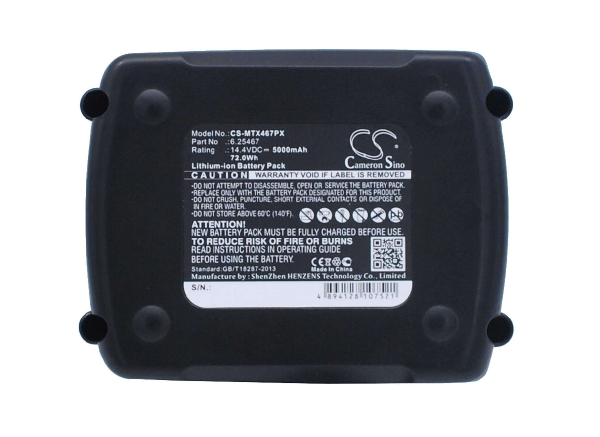 14.4V, Li-ion, 5000mAh, Power Tools battery fits Metabo, 6.25454, Bs 14.4 6.02105.50, Bs 14.4 6.02105.51, 72Wh Power Tools Cameron Sino Technology Limited (Power Tools)