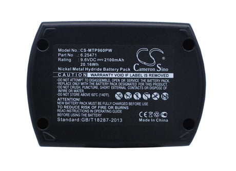 9.6V, Ni-MH, 2100mAh, Power Tools battery fits Metabo, 6.25471, Bs 9.6, Bs9.6, 20.16Wh Power Tools Cameron Sino Technology Limited (Power Tools)