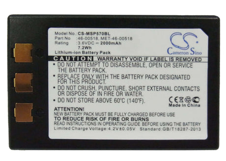 Barcode Scanner Battery For Metrologic Sp5700 Optimus Pda, Mk5710 3.6v, 2000mah - 7.20wh Barcode Scanner Cameron Sino Technology Limited