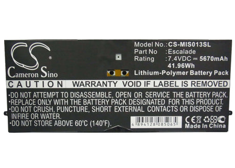 7.4V, Li-Polymer, 5670mAh, Tablet battery fits Microsoft, 2icp5/94/104, 9sr-00013, Surface Pro, 41.96Wh Tablet Cameron Sino Technology Limited