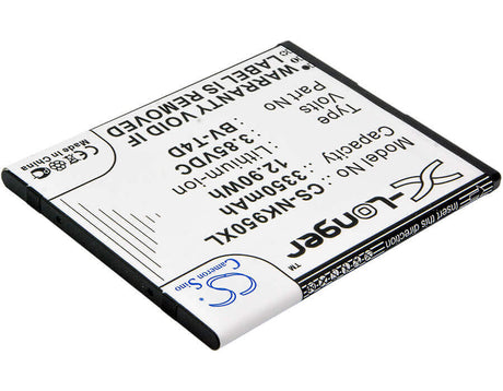 3.85V, Li-ion, 3350mAh, SmartPhone battery fits Nokia, Microsoft, Bv-t4d, Cityman, Lumia 950 Xl, 12.9Wh Mobile, SmartPhone Cameron Sino Technology Limited (Smartphone)