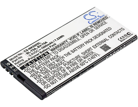 3.8V, Li-Polymer, 1900mAh, SmartPhone battery fits Microsoft, Nokia, Bl-t5a, Lumia 550, Lumia 730, 7.22Wh Mobile, SmartPhone Cameron Sino Technology Limited (Smartphone)
