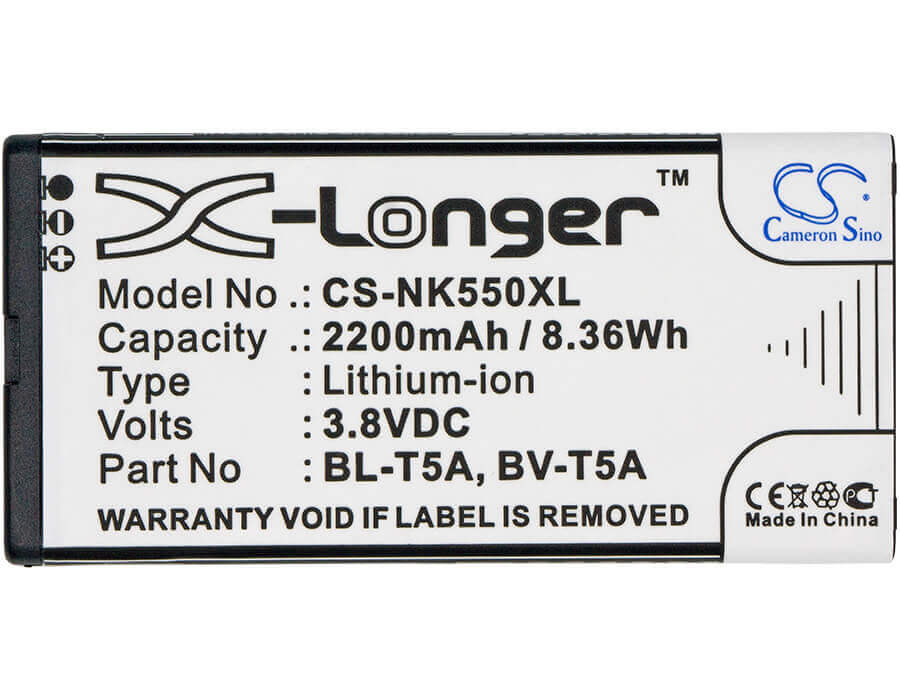 3.8V, Li-ion, 2200mAh, SmartPhone battery fits Nokia, Microsoft, Bl-t5a, Lumia 550, Lumia 730, 8.36Wh Mobile, SmartPhone Cameron Sino Technology Limited (Smartphone)