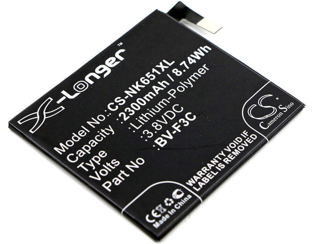 3.8V, Li-Polymer, 2300mAh, SmartPhone battery fits Microsoft, Bv-f3c, Lumia 650 Xl, 8.74Wh Mobile, SmartPhone Cameron Sino Technology Limited (Suspended)