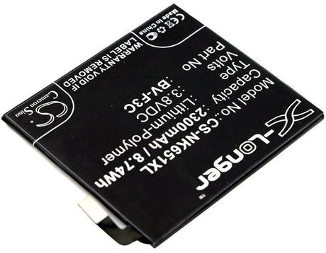 3.8V, Li-Polymer, 2300mAh, SmartPhone battery fits Microsoft, Bv-f3c, Lumia 650 Xl, 8.74Wh Mobile, SmartPhone Cameron Sino Technology Limited (Suspended)