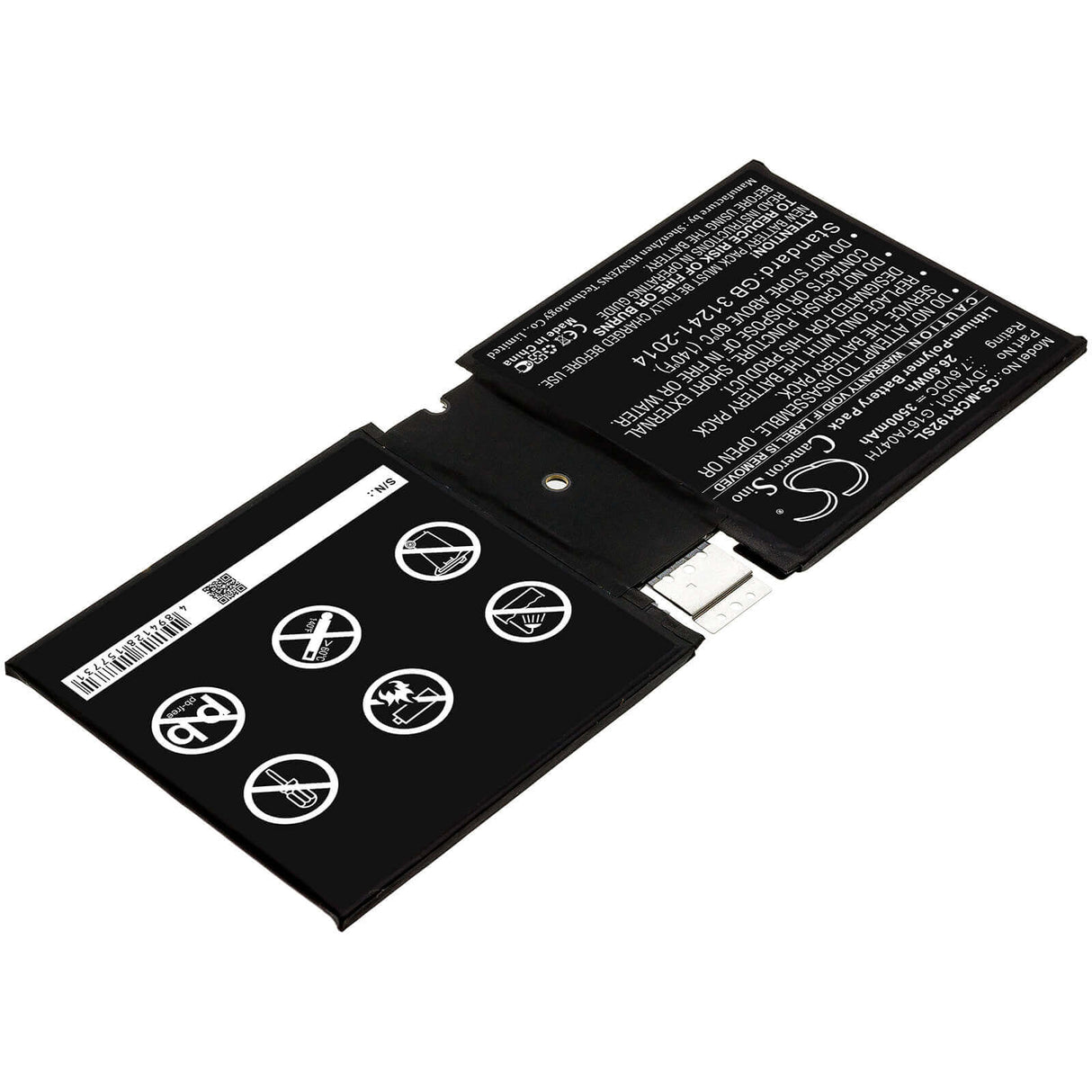 7.6V, Li-Polymer, 3500mAh, Tablet battery fits Microsoft, Dynu01, Surface 1927, Surface Go 2, 26.60Wh Tablet Cameron Sino Technology Limited