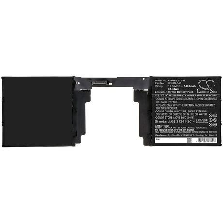 11.36V, Li-Polymer, 5400mAh, Tablet battery fits Microsoft, G3hta041, Surface Book 2 1793 15, 61.34Wh Tablet Cameron Sino Technology Limited