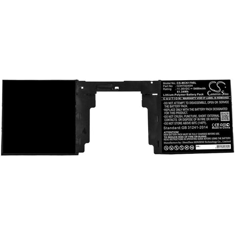11.36V, Li-Polymer, 5400mAh, Tablet battery fits Microsoft, G3hta040h, g3hta063h, Surface Book 2nd 15" 1793 Keyb, 61.34Wh Tablet Cameron Sino Technology Limited