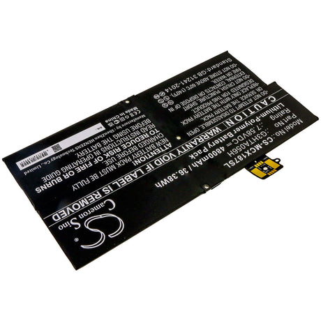 7.58V, Li-Polymer, 4800mAh, Tablet battery fits Microsoft, G3hta056h, Surface Pro X 1876, 36.38Wh Tablet Cameron Sino Technology Limited