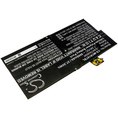 7.58V, Li-Polymer, 5000mAh, Tablet battery fits Microsoft, G3hta060h, Surface Pro X 1876 Keyboard, 37.90Wh Tablet Cameron Sino Technology Limited