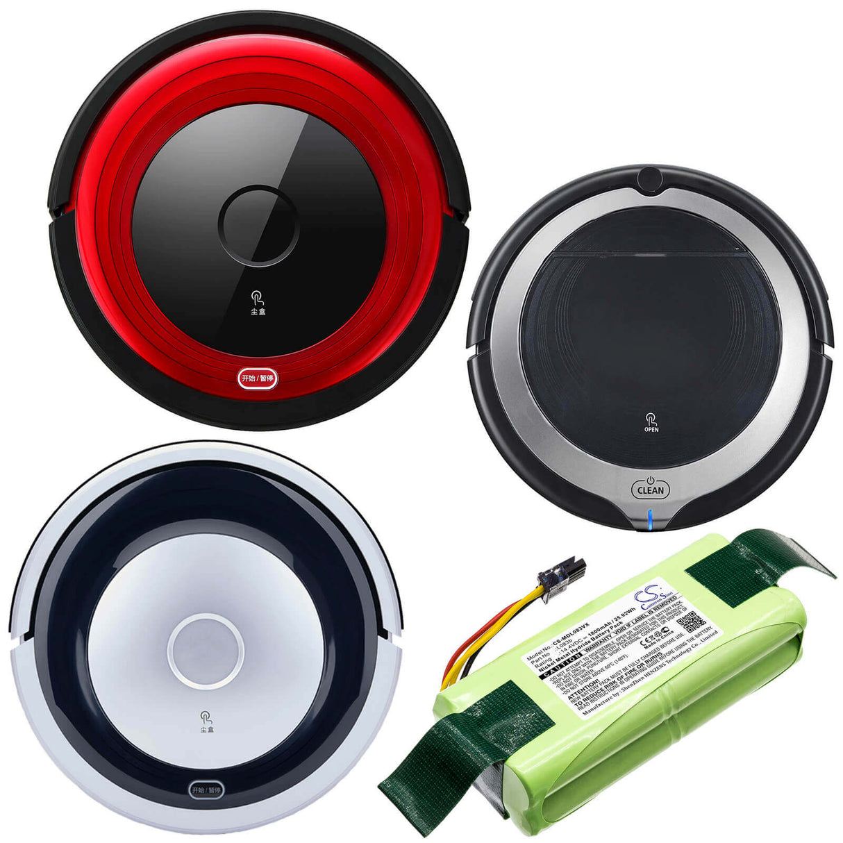 14.4V, Ni-MH, 1800mAh, Vacuum battery fits Ecovacs, Redmond, Deebot Deepoo X600, Deebot Deepoo Zn605, Deebot Deepoo Zn606, 25.92Wh Vacuum Cameron Sino Technology Limited