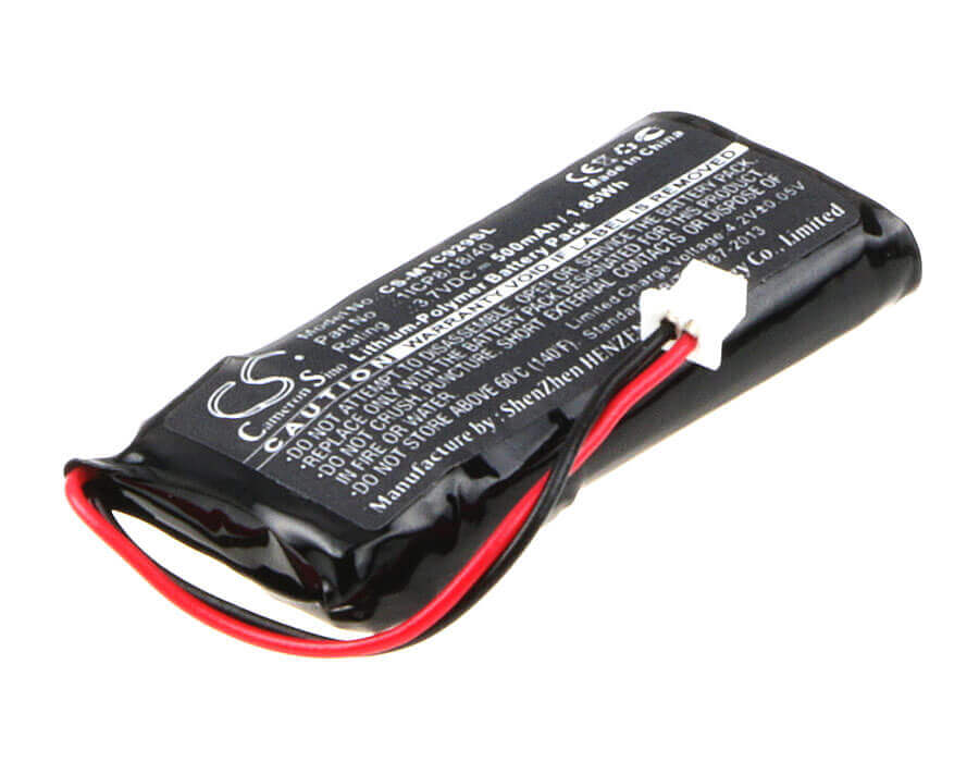 3.7V, Li-Polymer, 500mAh, Headset battery fits Midland, 1icp8/18/40, Bt City, C929.01, 1.85Wh Wireless Headset Cameron Sino Technology Limited