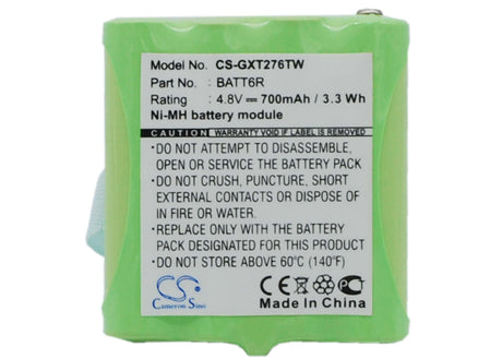 4.8V, Ni-MH, 700mAh, Two-Way Radio battery fits Uniden, Midland, Avp6, C881, Gxt635, 3.36Wh Two-Way Radio Cameron Sino Technology Limited