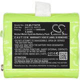 3.6V, Ni-MH, 1500mAh, Two-Way Radio battery fits Midland, Avp13, T71, T75, 5.4Wh Two-Way Radio Cameron Sino Technology Limited