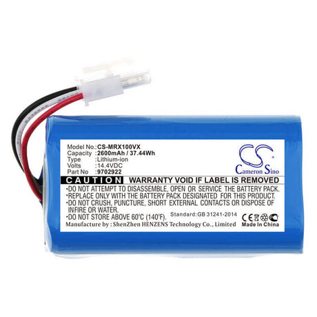 14.4V, Li-ion, 2600mAh, Vacuum battery fits Miele, Rx1-sjql0, Scout Rx1, Scout Rx2 60, 37.44Wh Vacuum Cameron Sino Technology Limited