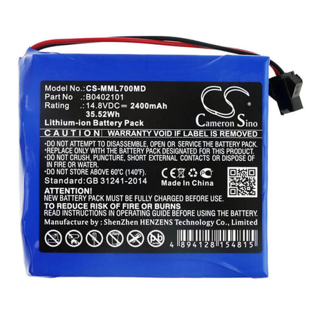 14.8V, Li-ion, 2400mAh, Medical battery fits Million, B0402101, Ml1100, Ml700, 35.52Wh Medical Cameron Sino Technology Limited (Medical)