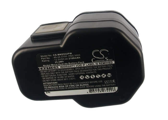 12.0V, Ni-MH, 2100mAh, Power Tools battery fits Milwaukee, 4 932 367 904, 0502-23, 0502-25, 25.2Wh Power Tools Cameron Sino Technology Limited (Power Tools)