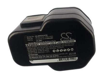 12.0V, Ni-MH, 2100mAh, Power Tools battery fits Milwaukee, 4 932 367 904, 0502-23, 0502-25, 25.2Wh Power Tools Cameron Sino Technology Limited (Power Tools)