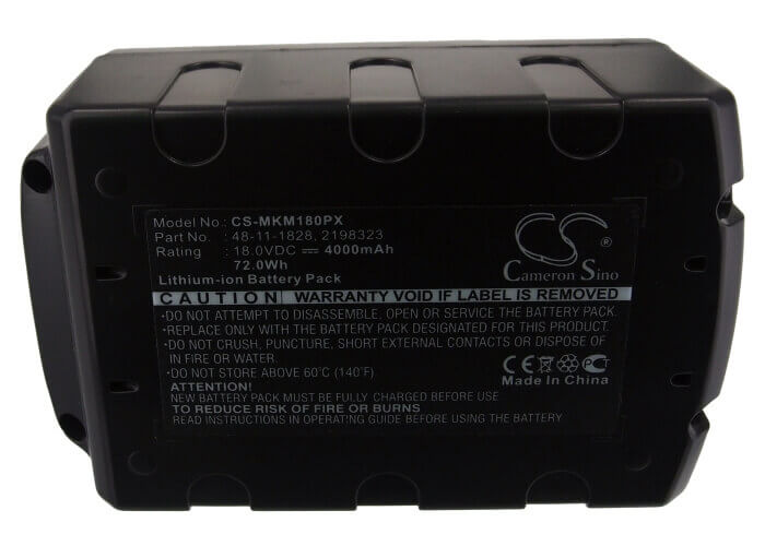 18.0V, Li-ion, 4000mAh, Power Tools battery fits Atlas Copco, Novopress, Fromm, Geberit, Berner, Milwaukee, 175187, Loktor H18, Loktor P18t, 72Wh Power Tools Cameron Sino Technology Limited (Power Tools)