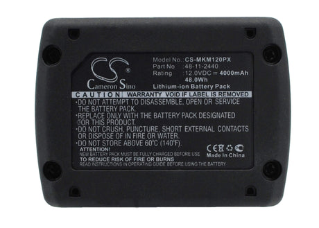 12.0V, Li-ion, 4000mAh, Power Tools battery fits Milwaukee, 48112402, C12 Fm, C12 Hz, 48Wh Power Tools Cameron Sino Technology Limited (Power Tools)